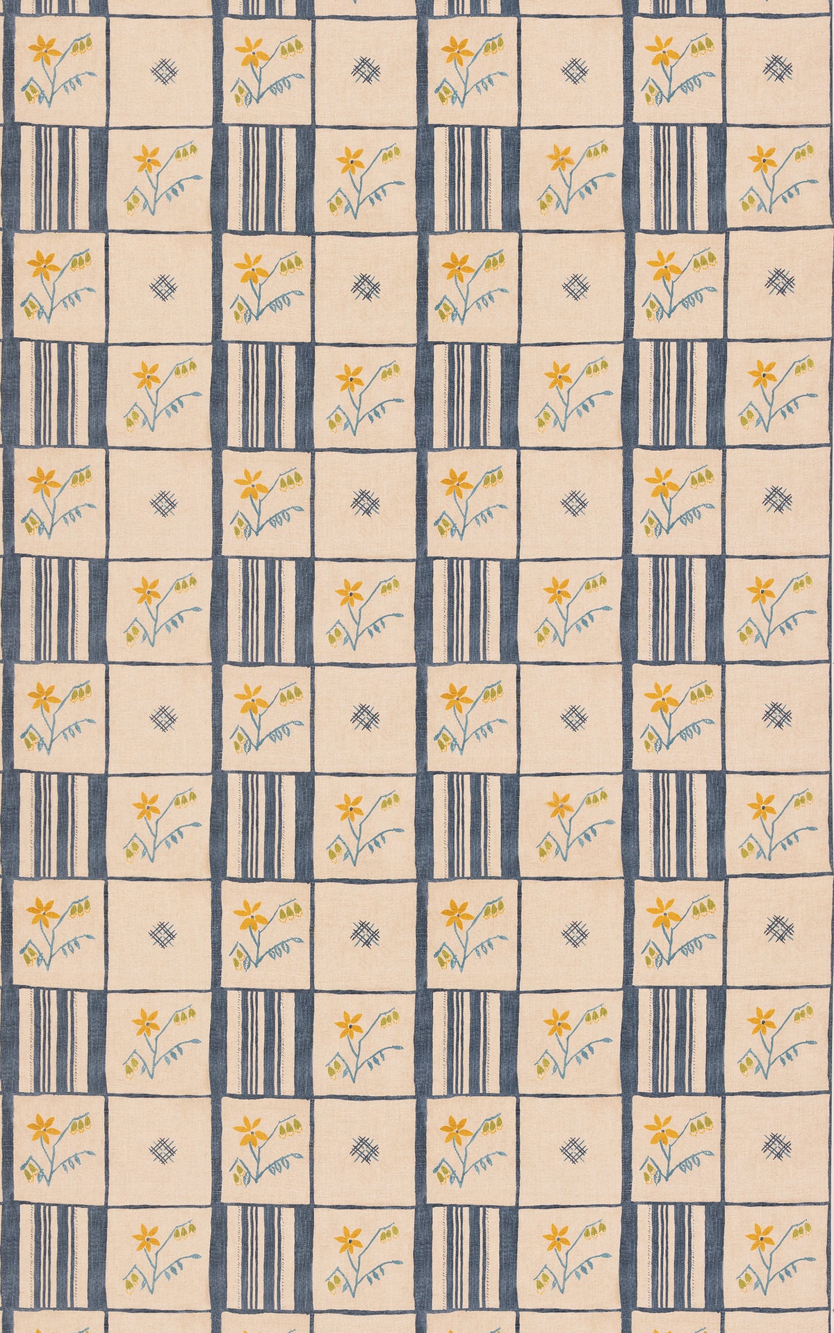 Forget-Me-Not fabric in Indigo color - pattern number BP11137.1.0 - by G P &amp; J Baker in the Kit Kemp II collection