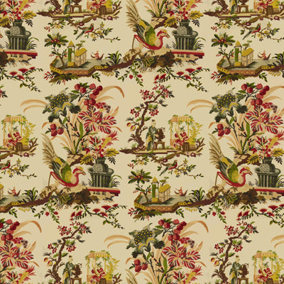 Le Lac Glazed Chintz fabric in cream color - pattern BR-71162.015.0 - by Brunschwig &amp; Fils