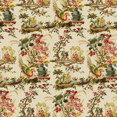 Le Lac Glazed Chintz fabric in yellow color - pattern BR-71162.331.0 - by Brunschwig &amp; Fils