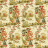 Le Lac Linen Print fabric in teal and melon on cream color - pattern BR-71163.A.0 - by Brunschwig & Fils
