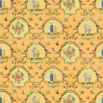 Ecole Chinoise fabric in jaune color - pattern BR-71613.02.0 - by Brunschwig &amp; Fils