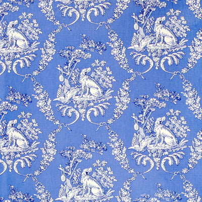 The Hunting Toile fabric in blue color - pattern BR-79165.222.0 - by Brunschwig &amp; Fils