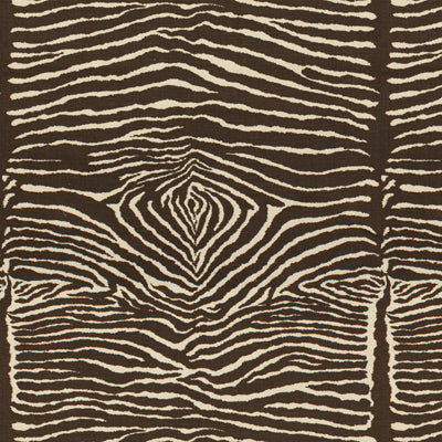 Le Zebre Linen Print fabric in charcoal brown and white color - pattern BR-79168.08.0 - by Brunschwig &amp; Fils