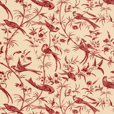 Bengali Cotton Print fabric in red color - pattern BR-79271.166.0 - by Brunschwig &amp; Fils