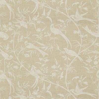 Bengali Linen Print fabric in white on natural color - pattern BR-79272.000.0 - by Brunschwig &amp; Fils