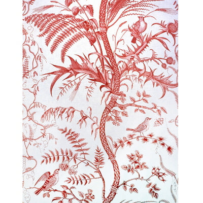 Bird And Thistle Cotton Print fabric in red color - pattern BR-79431.166.0 - by Brunschwig &amp; Fils
