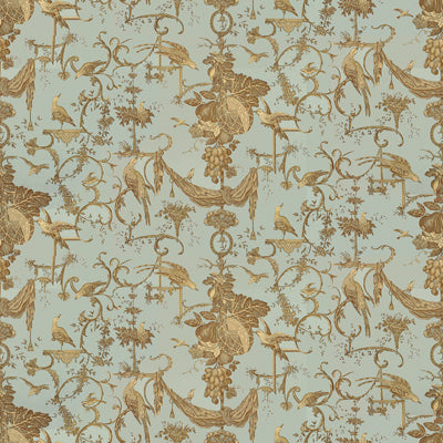 Kininvie Cotton Print fabric in - chicory on robins egg color - pattern BR-79500.210.0 - by Brunschwig &amp; Fils