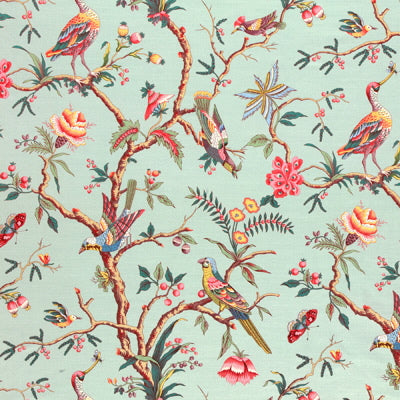 Birds Of A Feather Linen &amp; Cotton Print C fabric in eladon color - pattern BR-79748.403.0 - by Brunschwig &amp; Fils