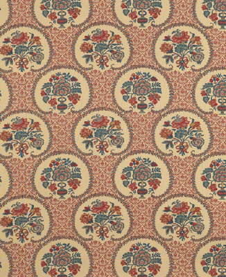 Persian Garden Cotton Print fabric in antique red color - pattern BR-79754.145.0 - by Brunschwig &amp; Fils