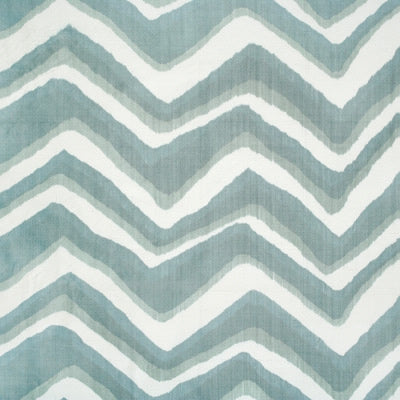 Chevron Bar Silk Warp Print fabric in wave color - pattern BR-79785.213.0 - by Brunschwig &amp; Fils