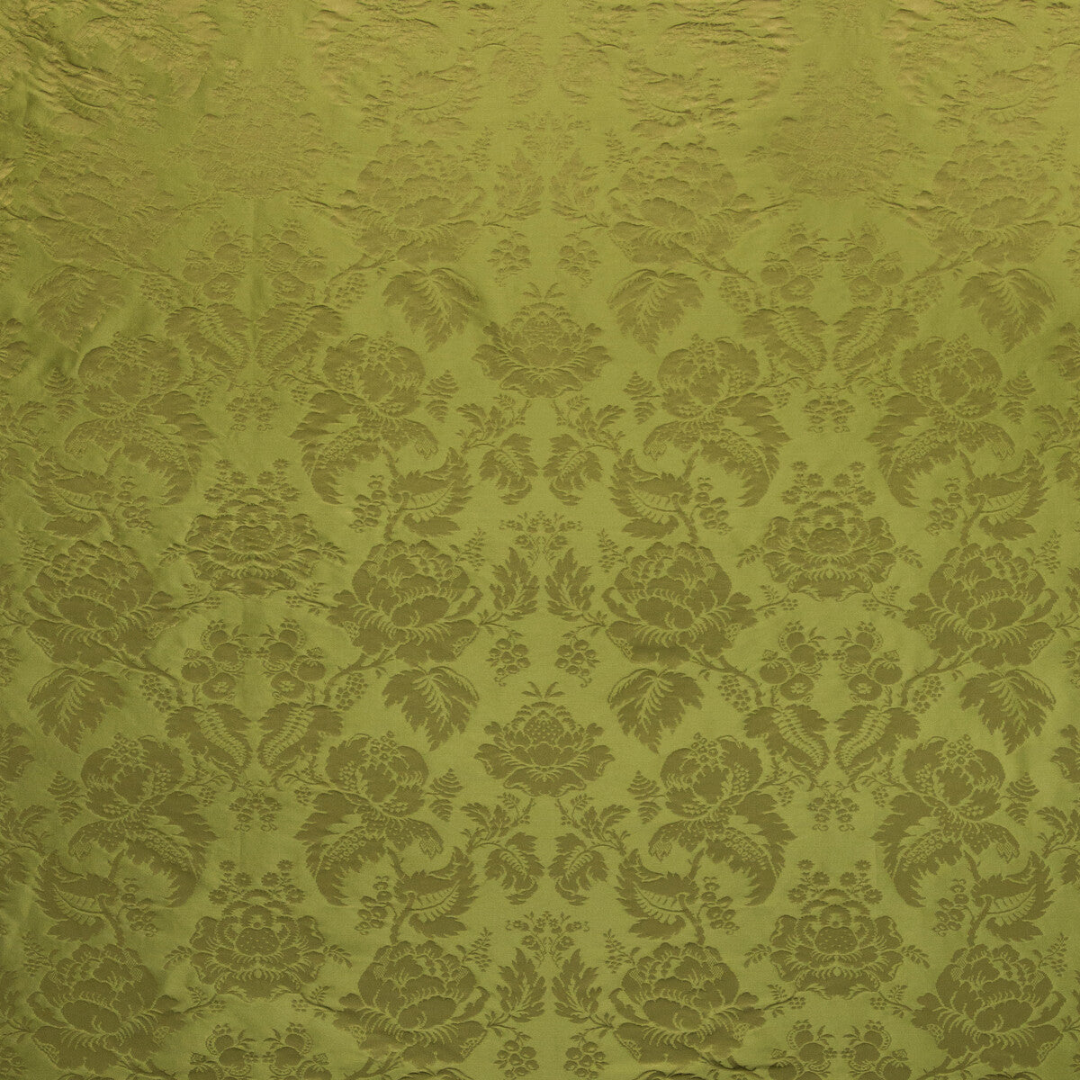 Moulins Damask fabric in olive color - pattern BR-81035.30.0 - by Brunschwig &amp; Fils