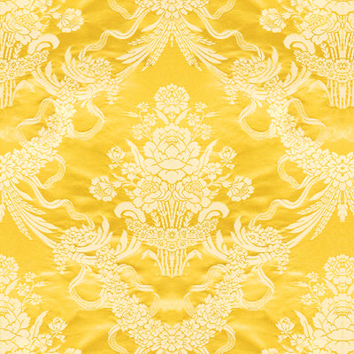 Charlieu Lampas fabric in jaune/ivoire color - pattern BR-81036.D.0 - by Brunschwig &amp; Fils