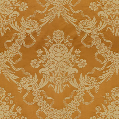 Charlieu Lampas fabric in cognac/ivoire color - pattern BR-81036.E.0 - by Brunschwig &amp; Fils
