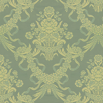 Charlieu Lampas fabric in bleu/ivoire color - pattern BR-81036.H.0 - by Brunschwig &amp; Fils