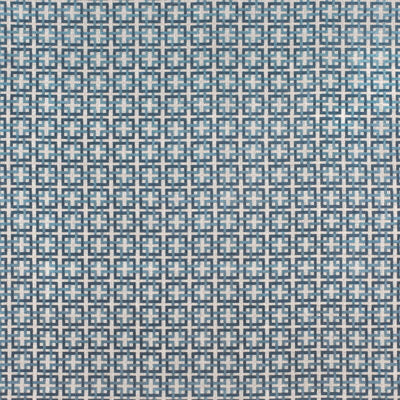 Square Dance Figured Velvet fabric in china blue color - pattern BR-89649.261.0 - by Brunschwig &amp; Fils