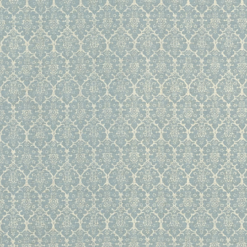 Burley fabric in blue color - pattern number BURL001 - by Schumacher in the Veere Grenney I collection