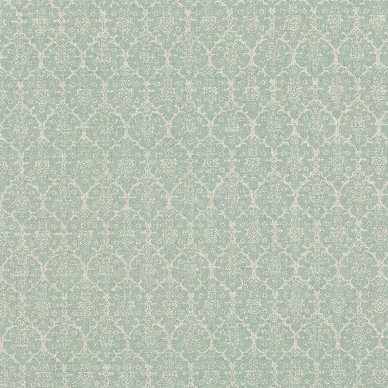 Burley fabric in aqua color - pattern number BURL003 - by Schumacher in the Veere Grenney I collection