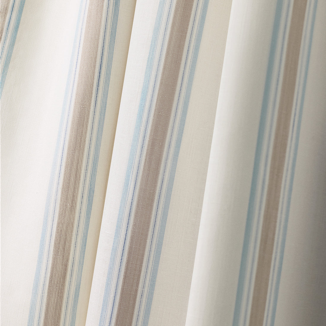 Detailed view of Beckley Stripe woven fabric in sky color variant by Anna French in the Bristol collection - pattern number AW57823