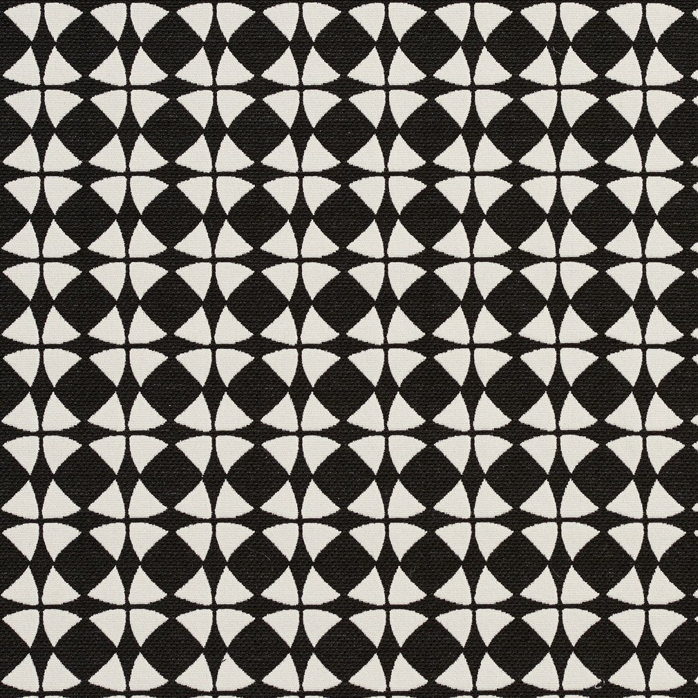 Geometric fabric in black and white color - pattern number CB700-234 - by Charlotte in the Black &amp; White collection