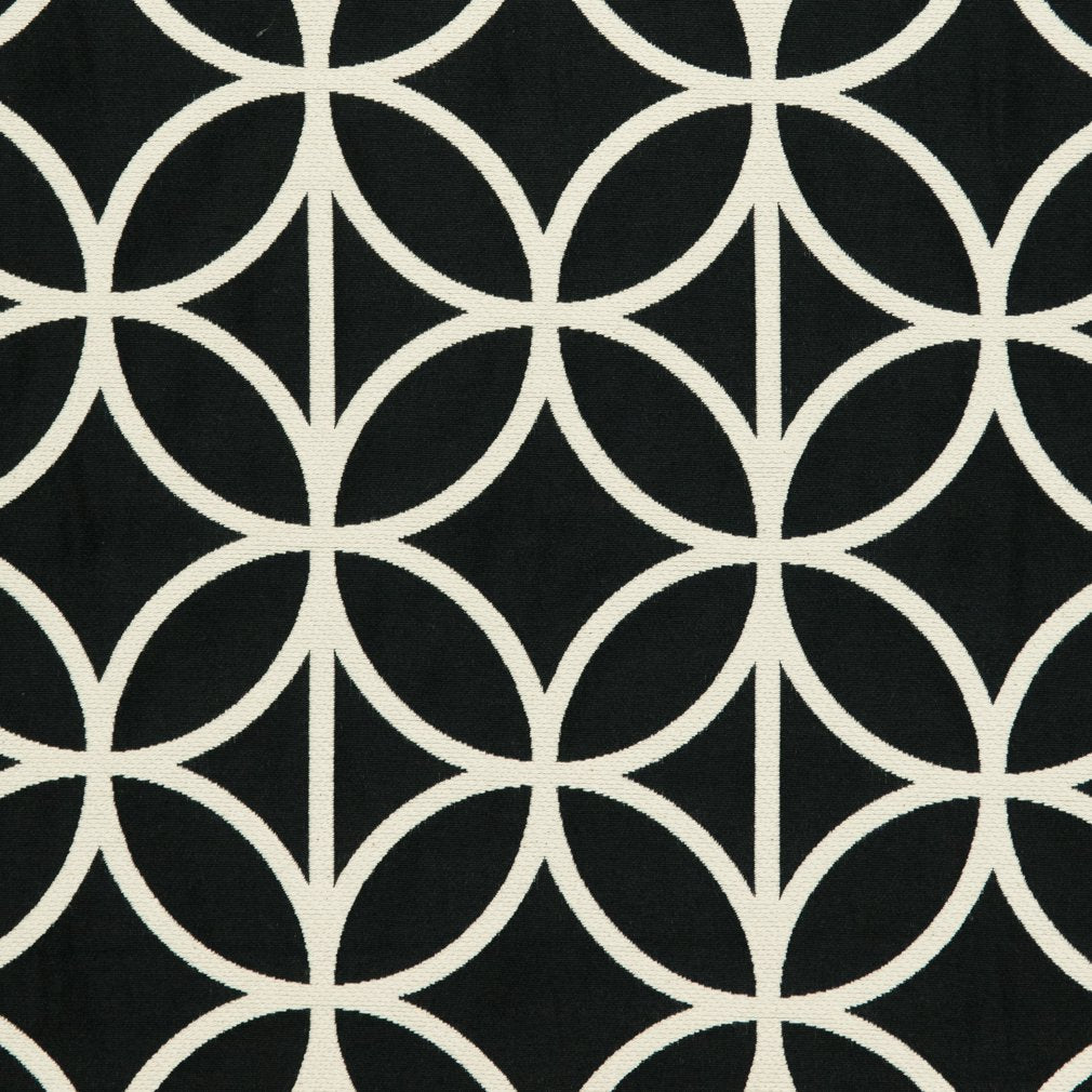 Geometric Circles fabric in black and white color - pattern number CB800-115 - by Charlotte in the Black &amp; White collection