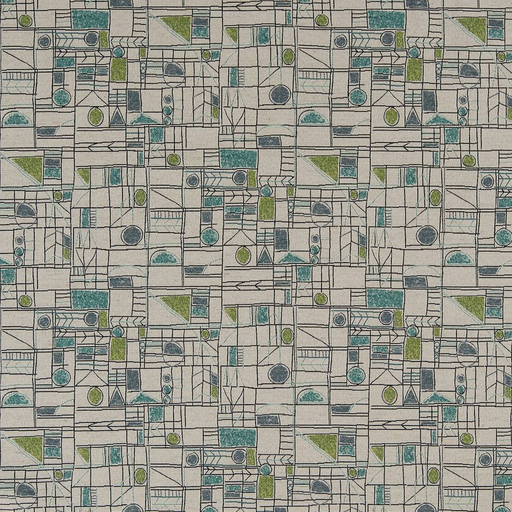 Abstract fabric in blue green color - pattern number CB800-247 - by Charlotte in the Blue Green and Teal collection