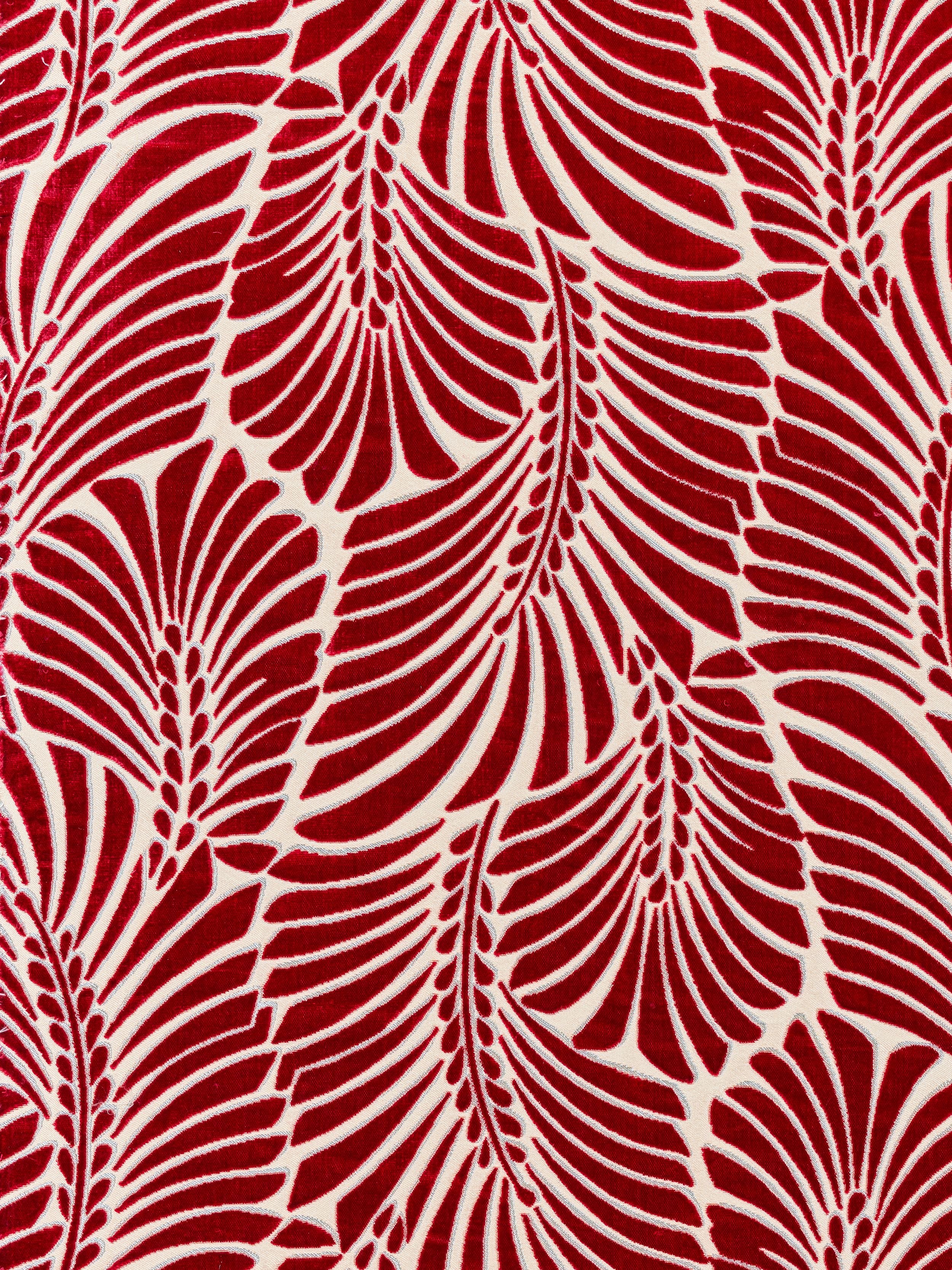 Plumes Silk Velvet fabric in cerise color - pattern number CN 00031523 - by Scalamandre in the Old World Weavers collection