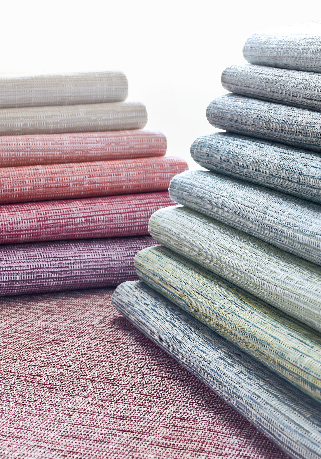 Thibaut fabric sample of Cadence fabric in flax color - pattern number W74035