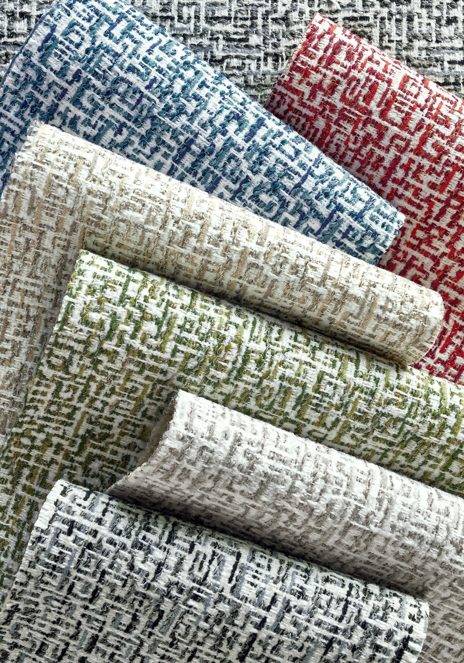 Thibaut fabric sample of Mandela fabric in blue color - pattern W74053