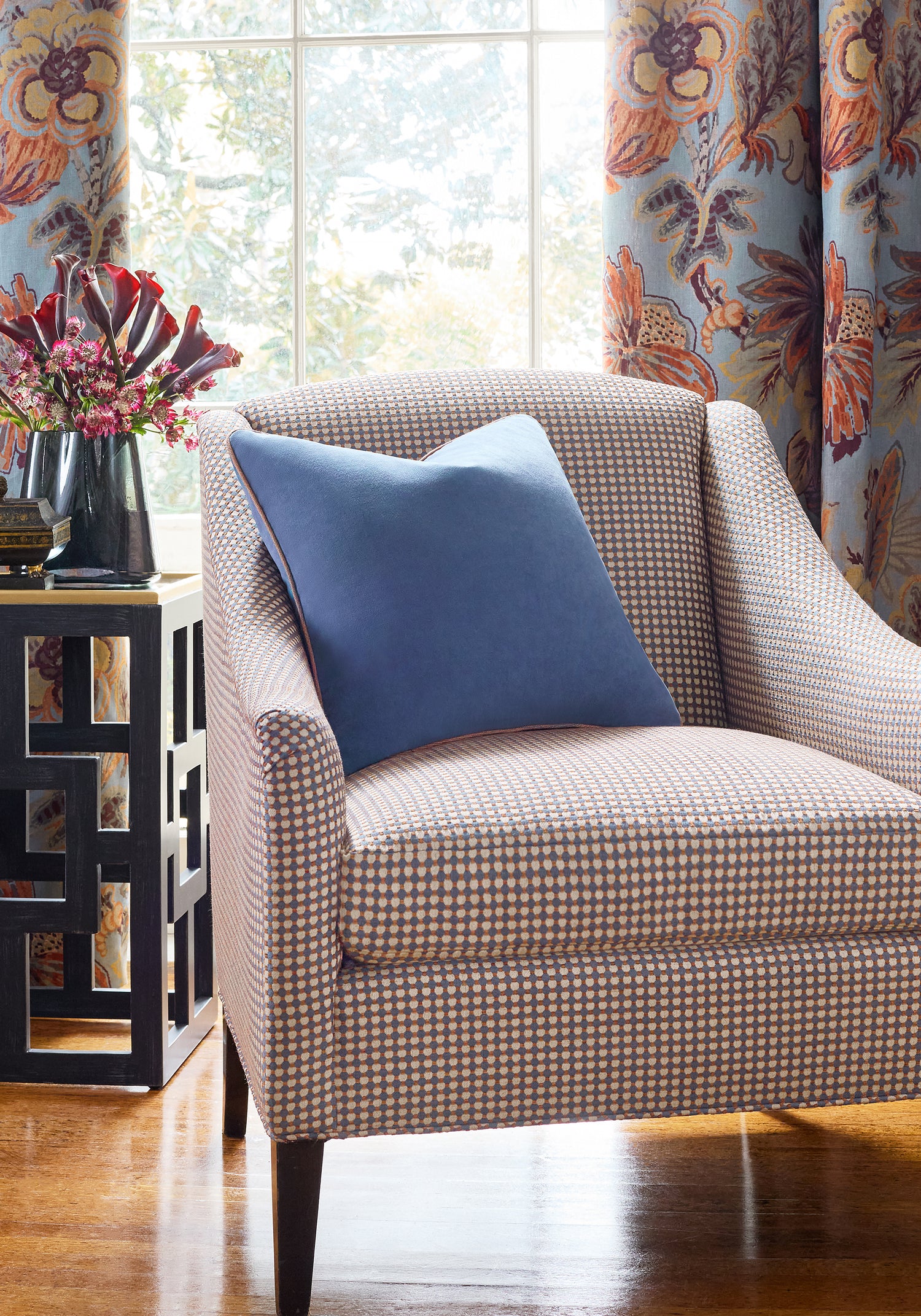 Stanwick Chair in Darcy woven fabric in campfire color - pattern number W81924 by Anna French in the Bristol collection