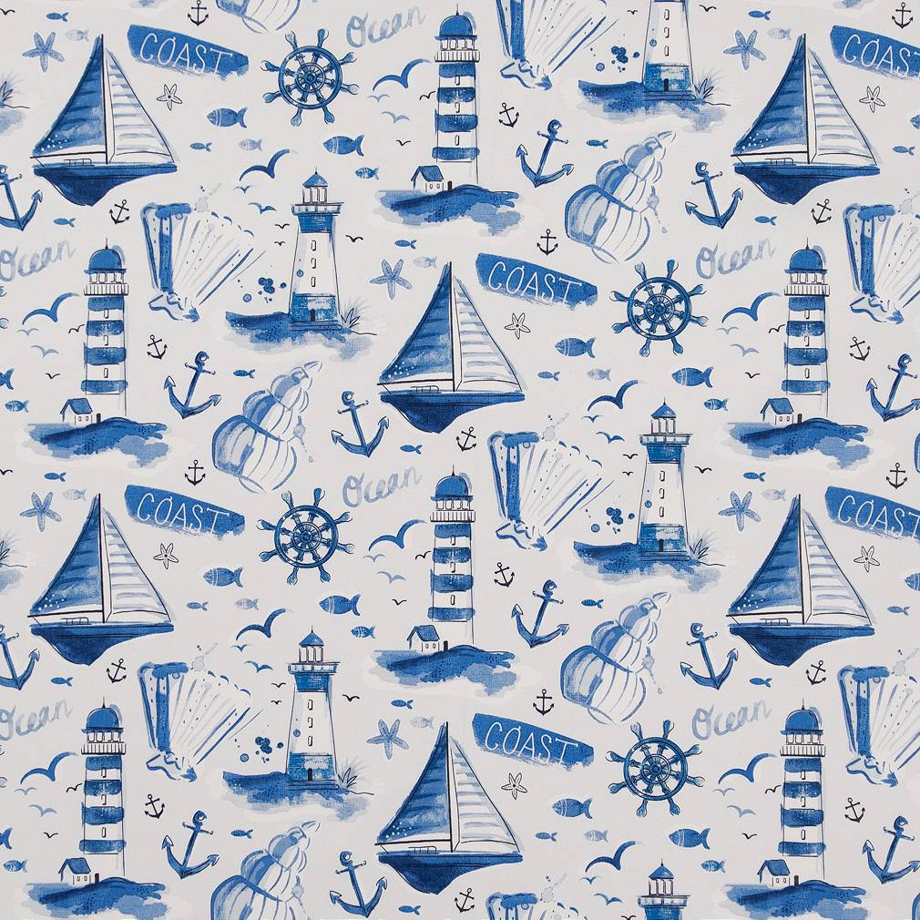 Nautical fabric in cape cod color - pattern number D1650 - by Charlotte in the All Seasons collection