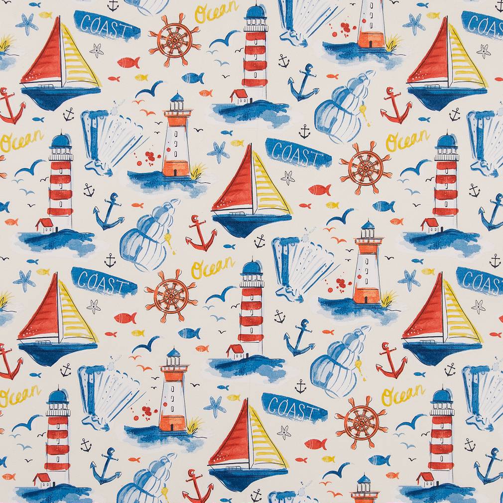 Nautical fabric in nantucket color - pattern number D1651 - by Charlotte in the All Seasons collection