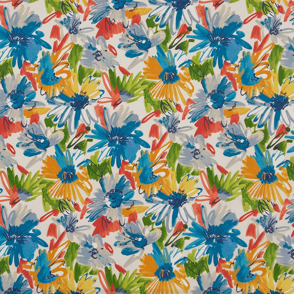 Flowers fabric in catalina color - pattern number D1656 - by Charlotte in the All Seasons collection