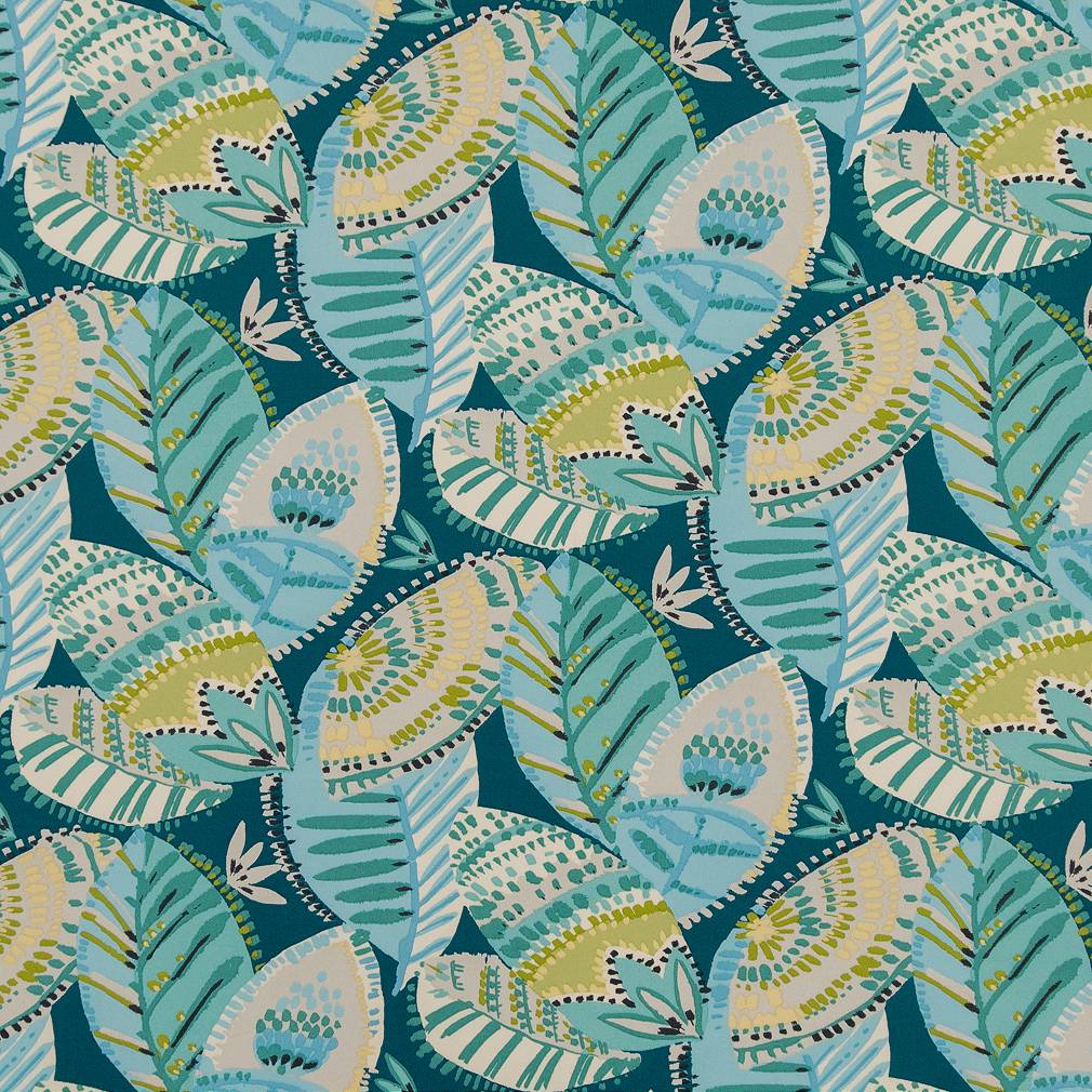 Leaves fabric in cancun color - pattern number D1661 - by Charlotte in the All Seasons collection