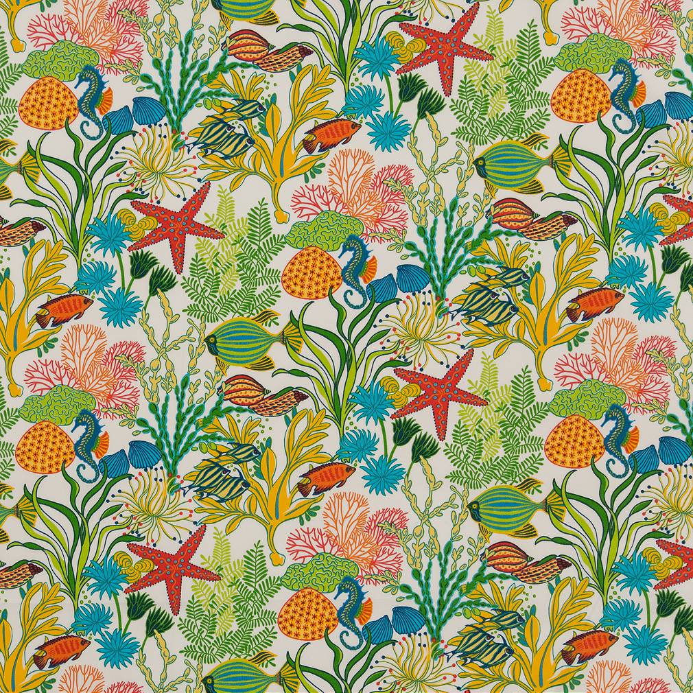 Leaves fabric in reef color - pattern number D1663 - by Charlotte in the All Seasons collection