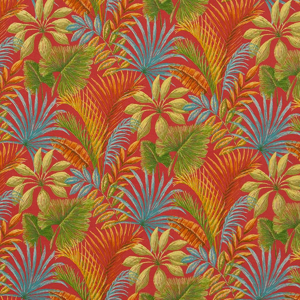 Tropical Leaves fabric in charleston color - pattern number D1664 - by Charlotte in the All Seasons collection