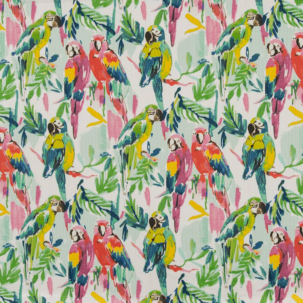 Parrots fabric in bali color - pattern number D1685 - by Charlotte in the All Seasons collection