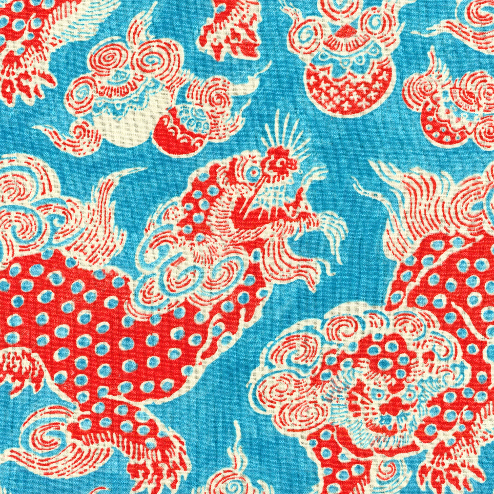 Dragons fabric in 64 color - pattern number Dragons64J6931 - by JF Fabrics in the Windsong collection