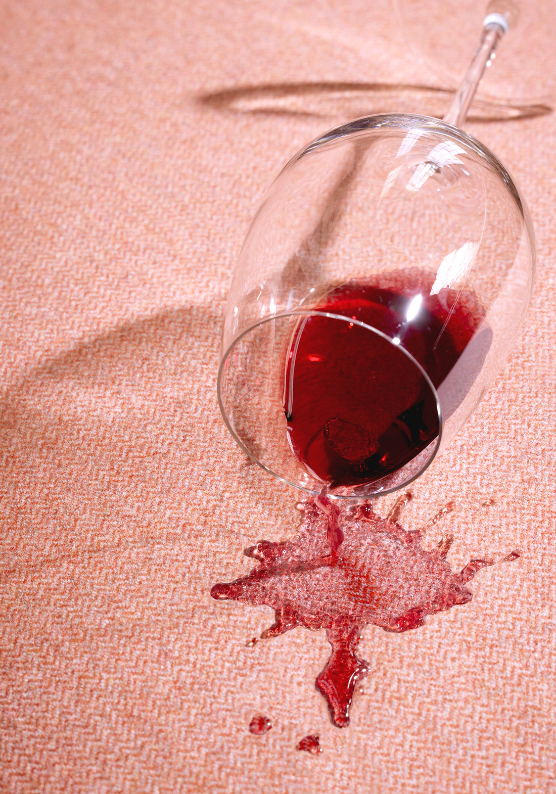 Red wine spilling on dorset stain resistant fabric in adobe color - pattern number W80904 - by Thibaut