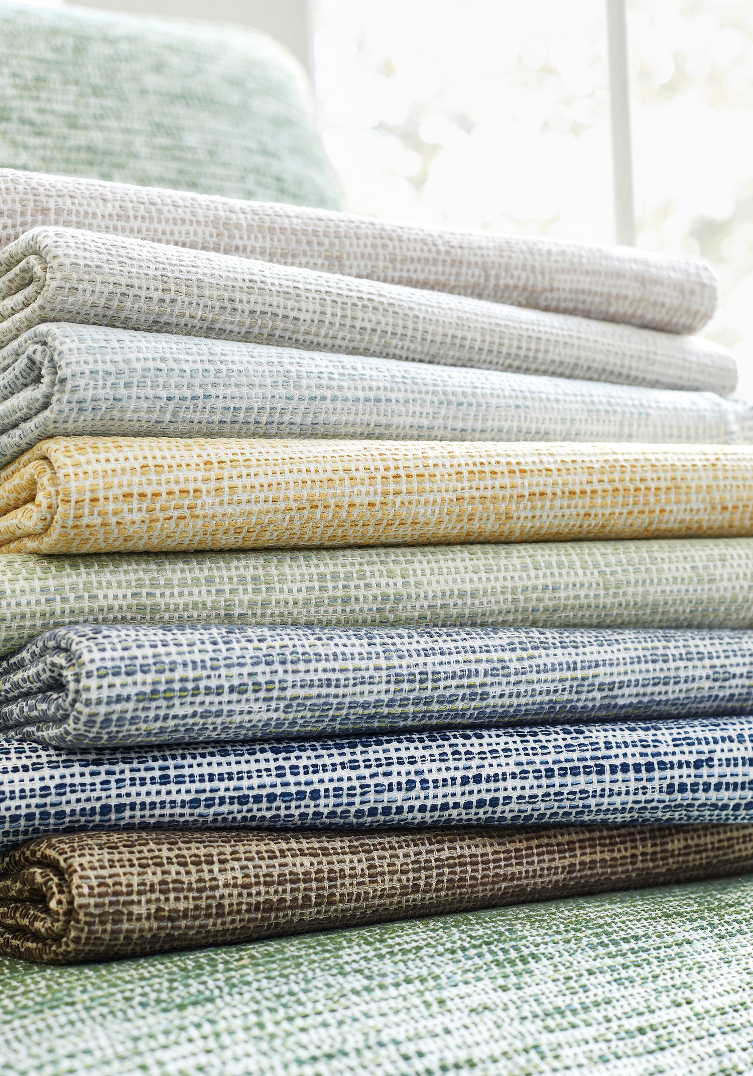 Thibaut fabric sample of Borealis fabric in platinum color - pattern number W7523