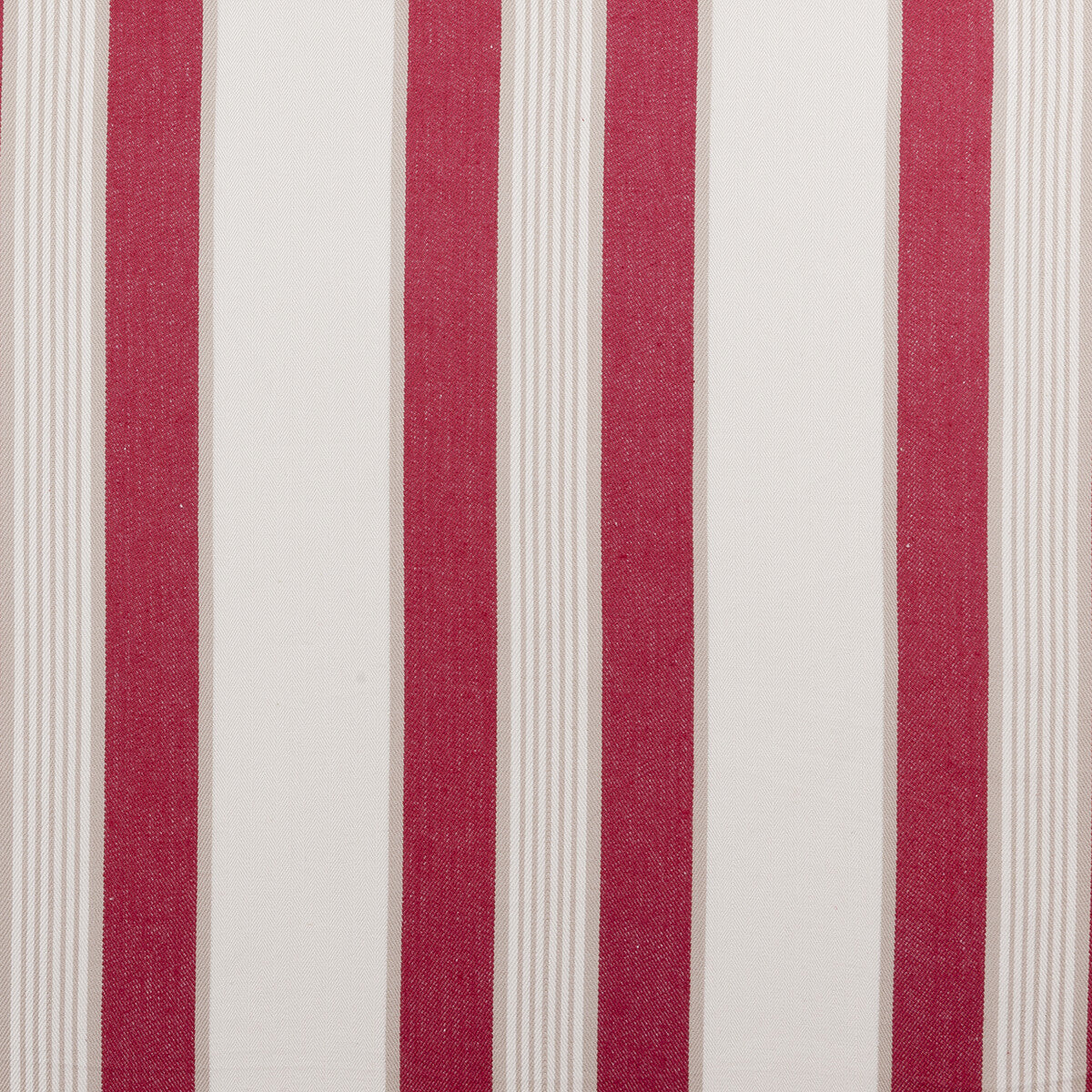 Regatta fabric in red color - pattern F0423/04.CAC.0 - by Clarke And Clarke in the Clarke &amp; Clarke Ticking Stripes collection