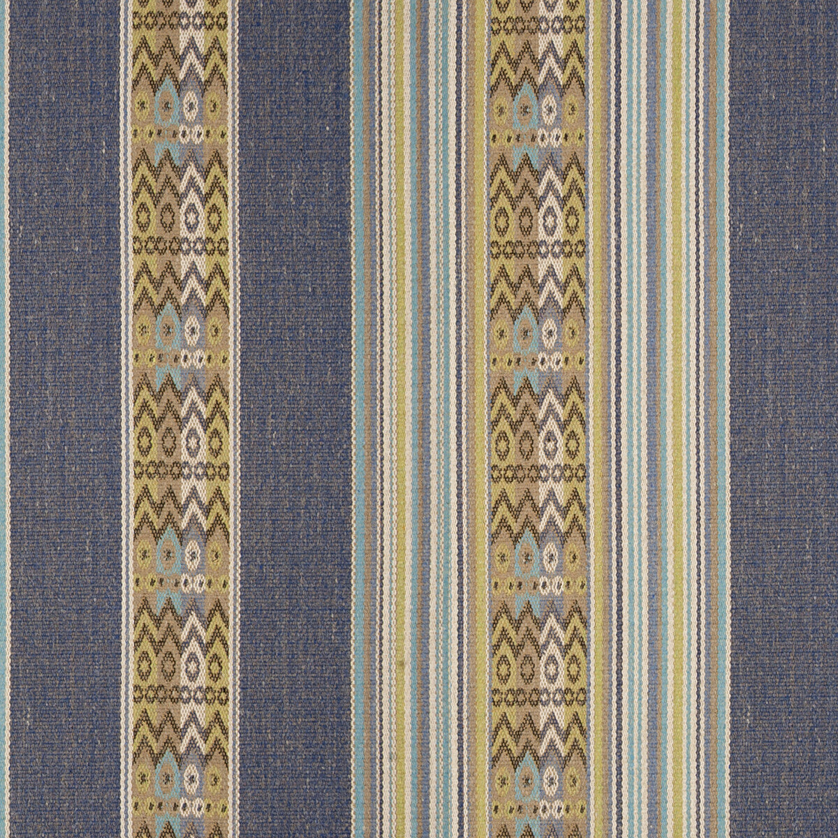 Totem fabric in indigo color - pattern F0811/04.CAC.0 - by Clarke And Clarke in the Clarke &amp; Clarke Navajo collection