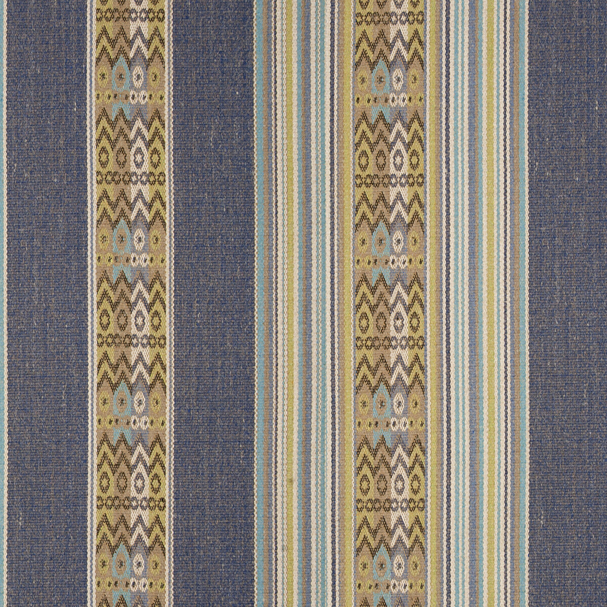 Totem fabric in indigo color - pattern F0811/04.CAC.0 - by Clarke And Clarke in the Clarke &amp; Clarke Navajo collection
