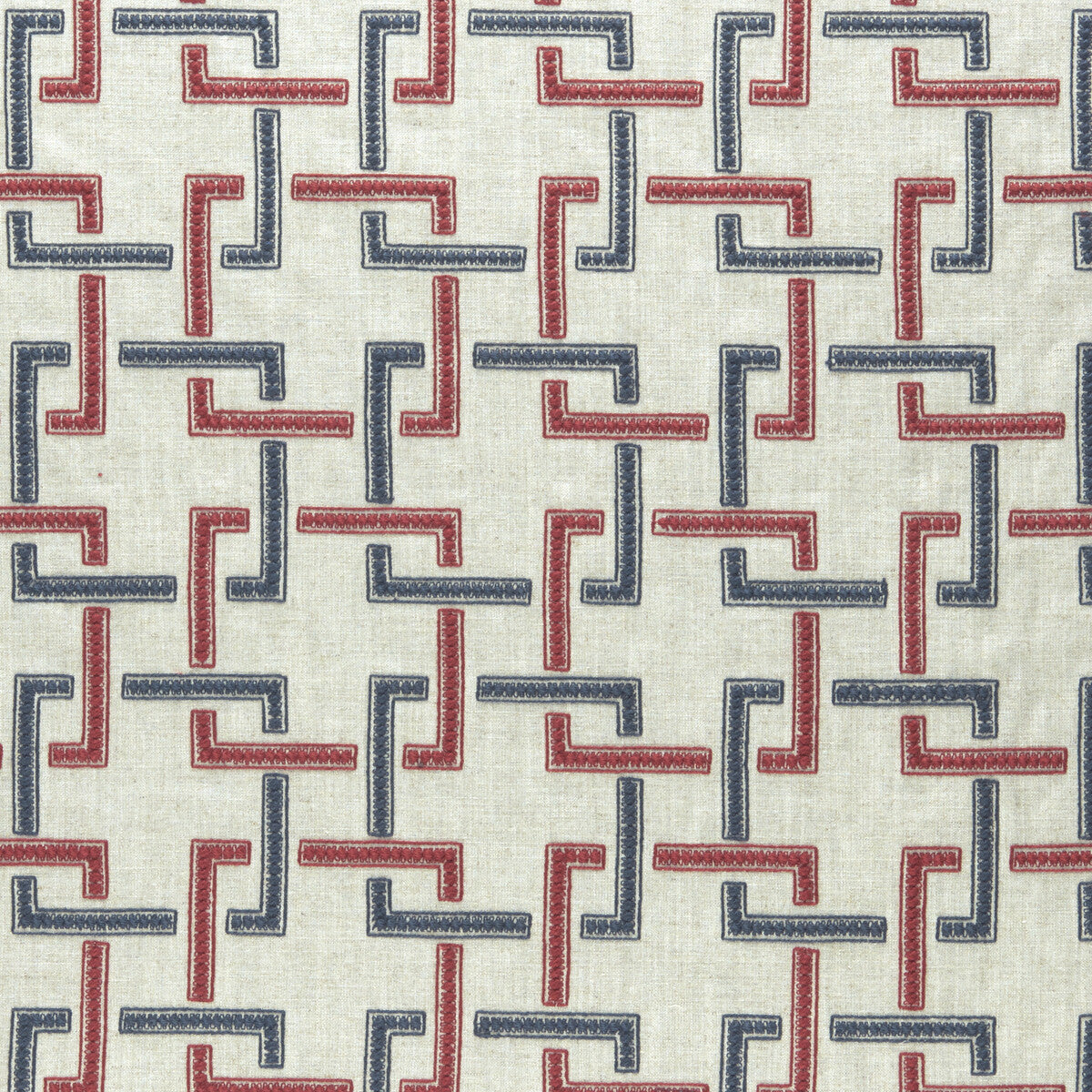 Sekai fabric in indigo/red color - pattern F0960/03.CAC.0 - by Clarke And Clarke in the Clarke &amp; Clarke Amara collection