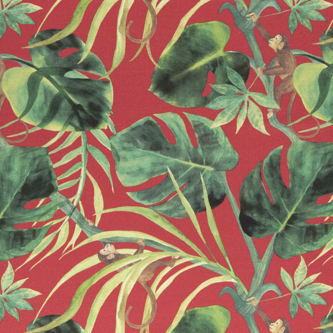 Monkey Business fabric in rouge color - pattern F0998/04.CAC.0 - by Clarke And Clarke in the Colony collection