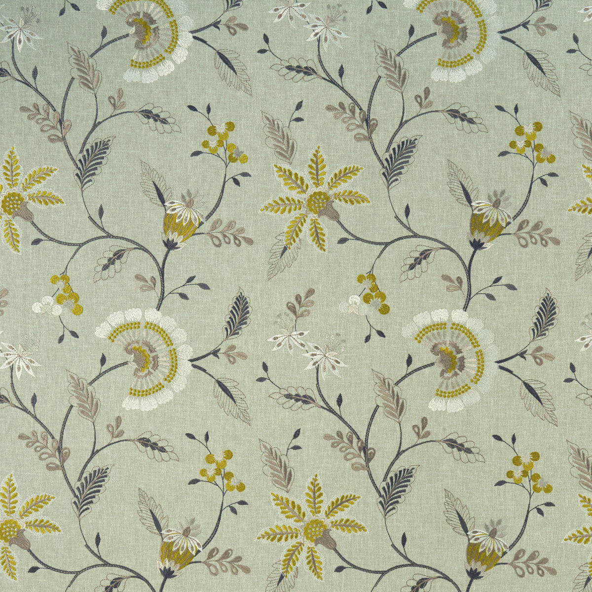 Delamere fabric in chartreuse color - pattern F1004/01.CAC.0 - by Clarke And Clarke in the Clarke &amp; Clarke Halcyon collection