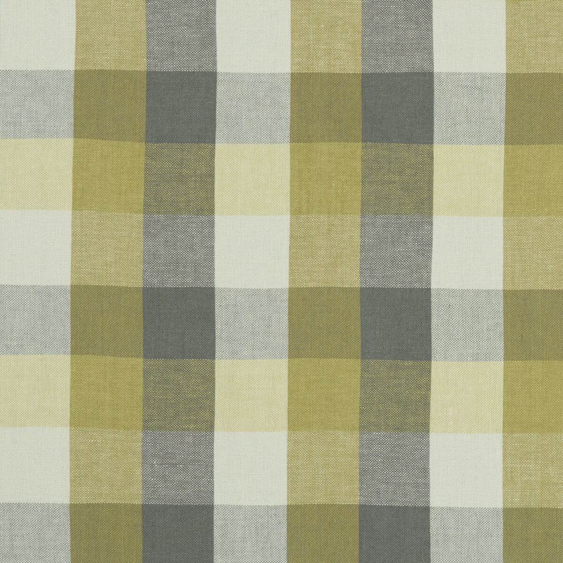 Austin Check fabric in citron/natural color - pattern F1042/02.CAC.0 - by Clarke And Clarke in the Clarke &amp; Clarke Castle Garden collection