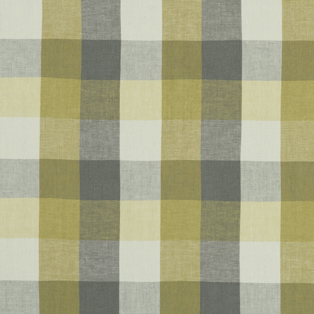 Austin Check fabric in citron/natural color - pattern F1042/02.CAC.0 - by Clarke And Clarke in the Clarke &amp; Clarke Castle Garden collection