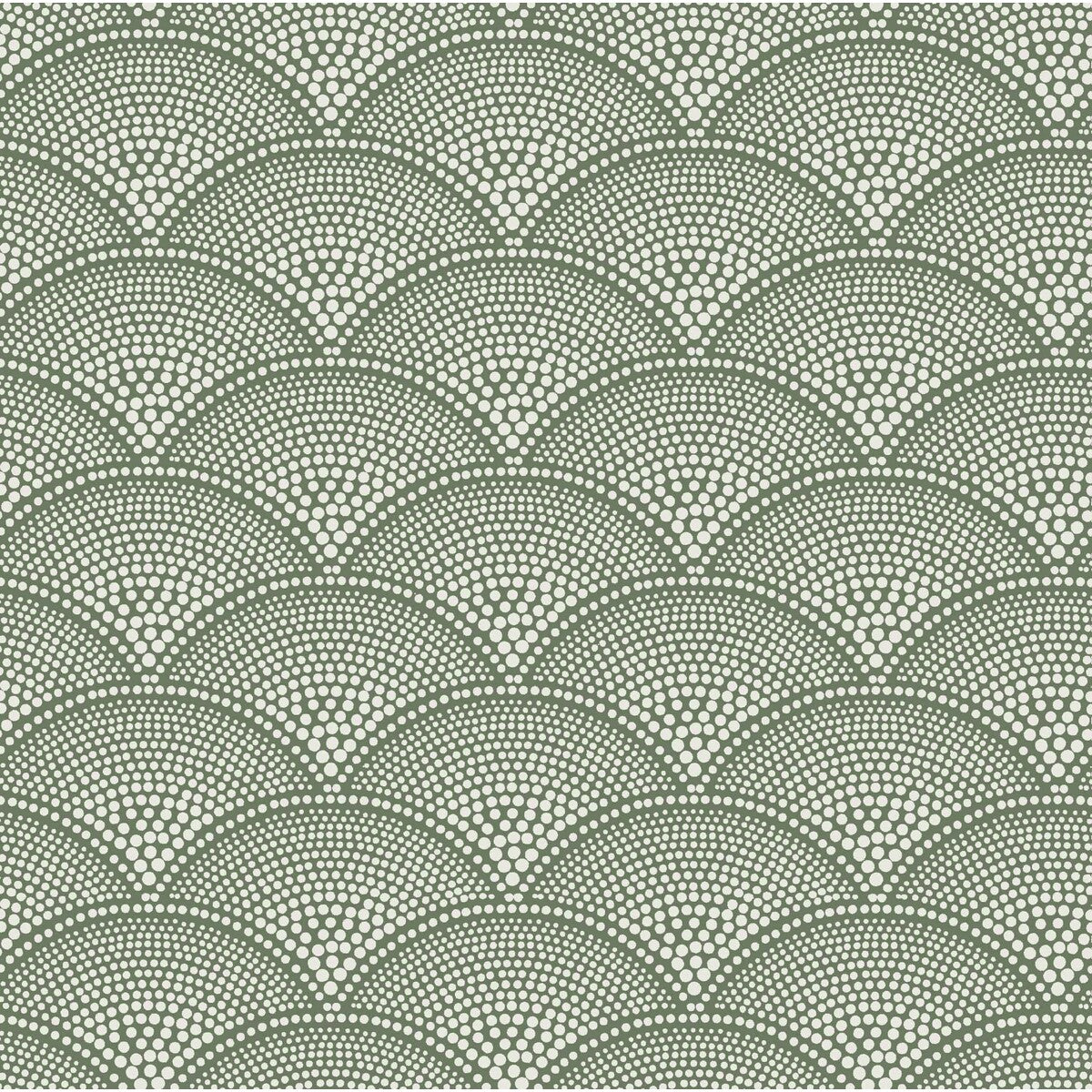 Feather Fan fabric in crm on olv color - pattern F111/8029.CS.0 - by Cole &amp; Son in the Cole &amp; Son Contemporary Fabrics collection