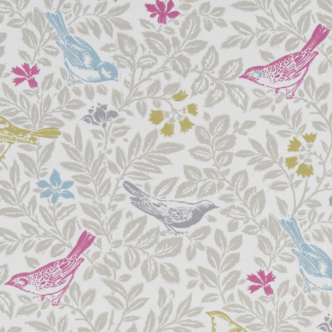 Bird Song fabric in summer color - pattern F1184/03.CAC.0 - by Clarke And Clarke in the Land &amp; Sea By Studio G For C&amp;C collection