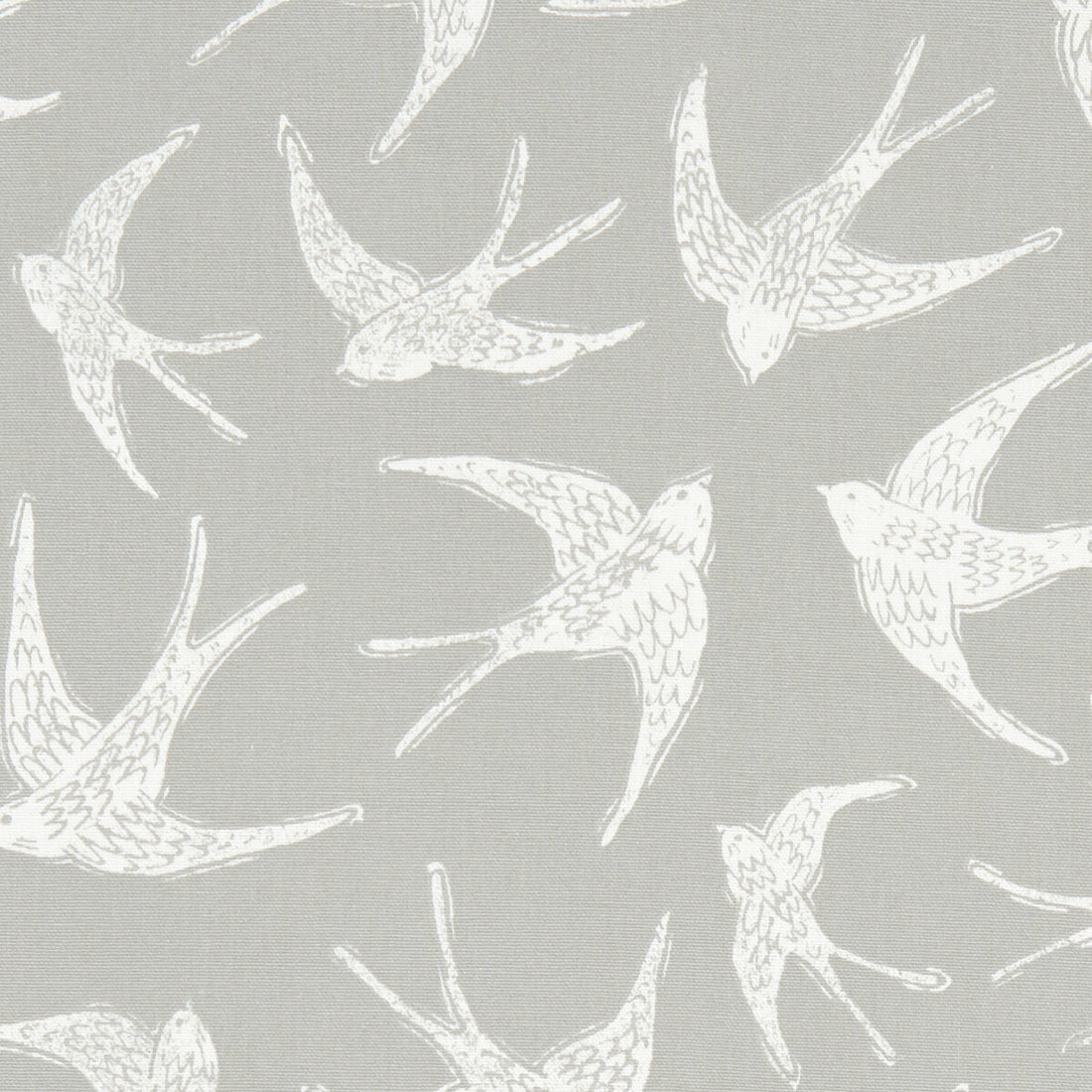 Fly Away fabric in grey color - pattern F1187/02.CAC.0 - by Clarke And Clarke in the Land &amp; Sea By Studio G For C&amp;C collection